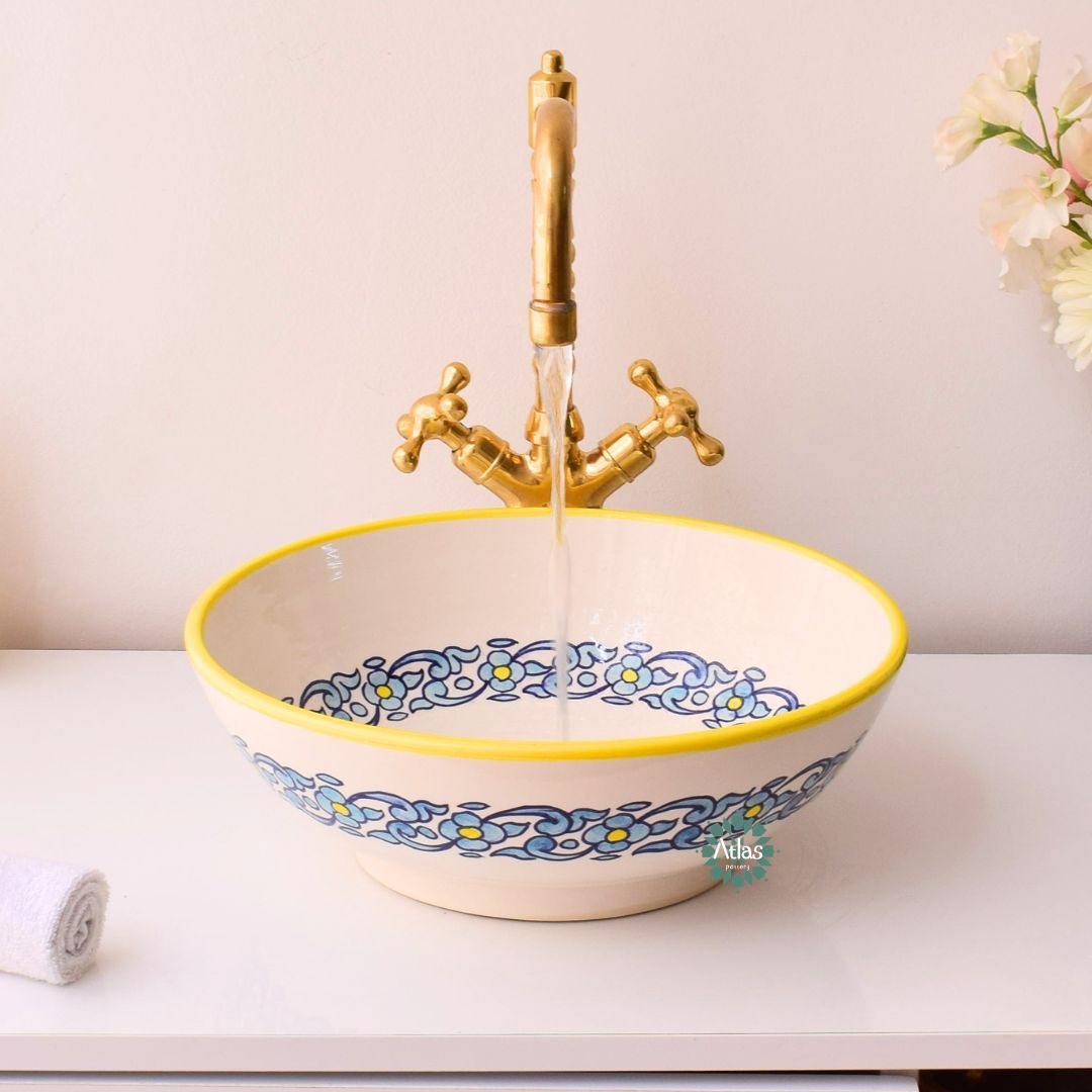 Moroccan Handmade Round Ceramic Sink