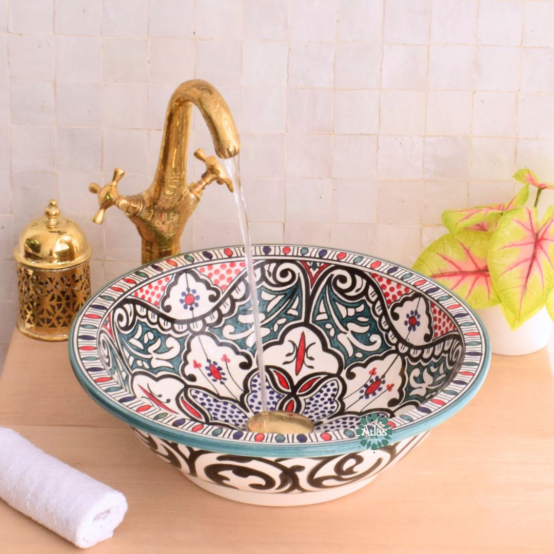 Moroccan Handmade Round Ceramic Sink