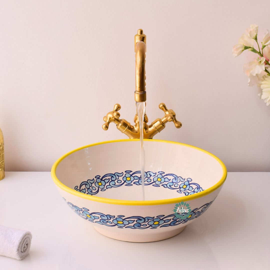 Moroccan Handmade Round Ceramic Sink