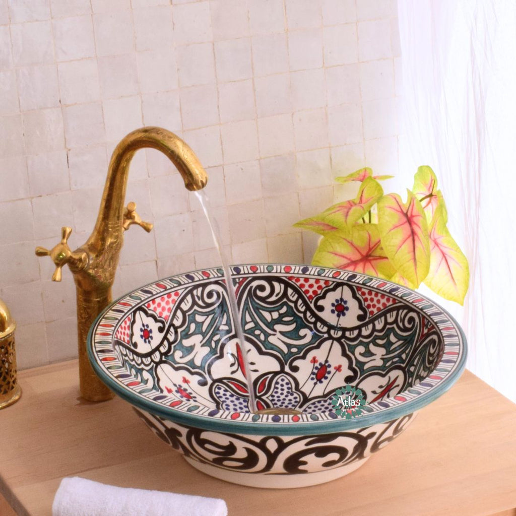 Moroccan Handmade Round Ceramic Sink