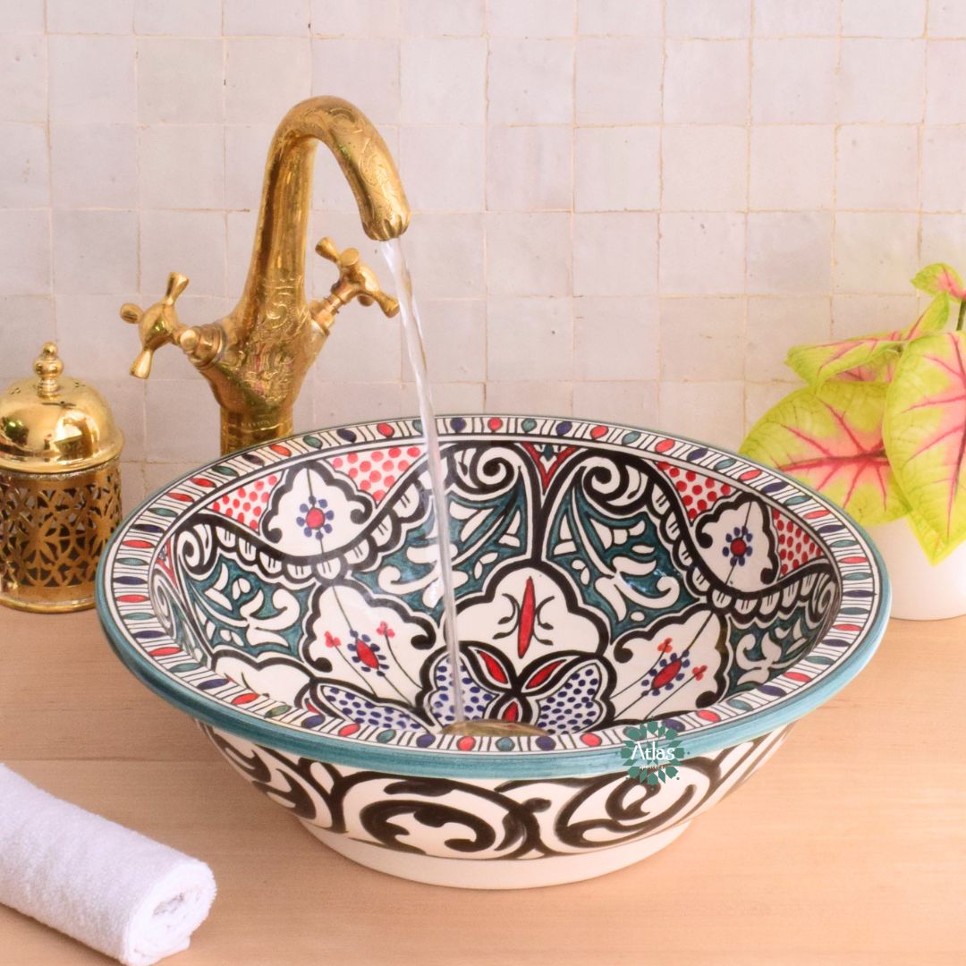 Moroccan Handmade Round Ceramic Sink