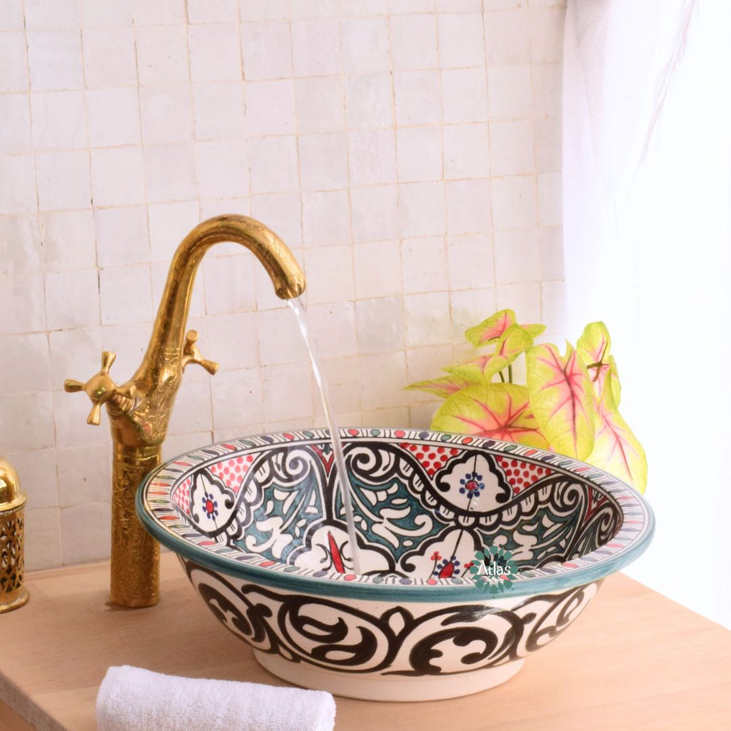 Moroccan Handmade Round Ceramic Sink