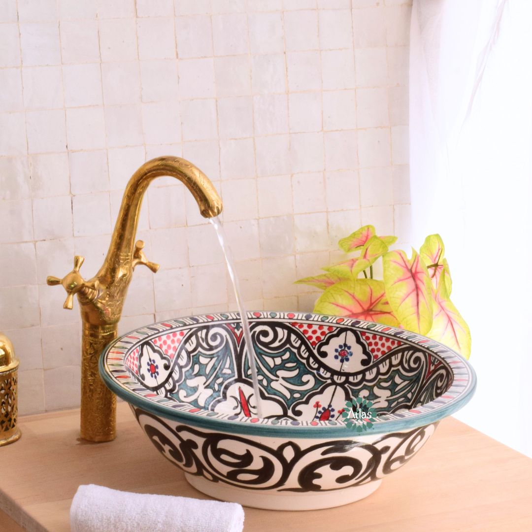 Moroccan Handmade Round Ceramic Sink