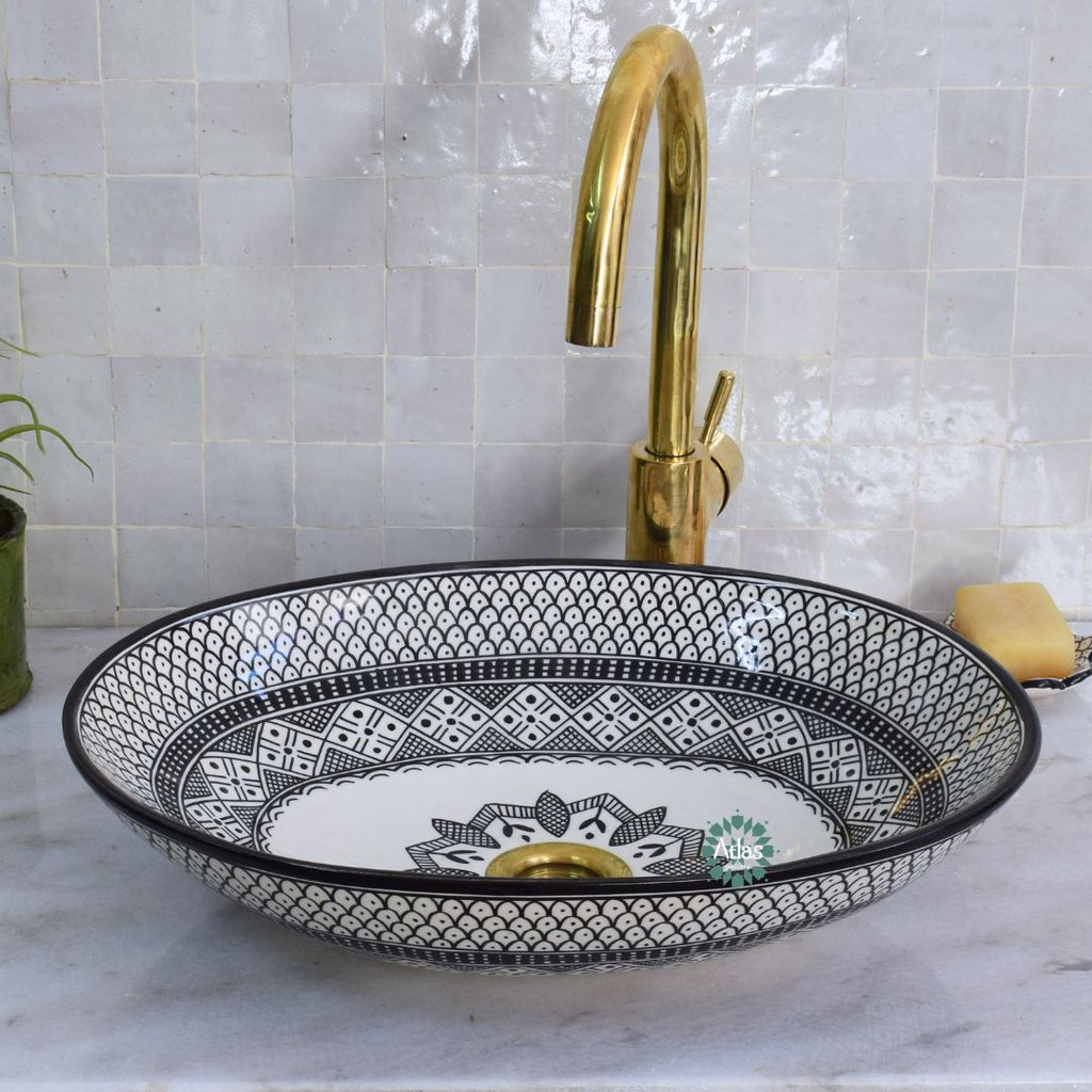 Moroccan Handmade oval Ceramic Sink