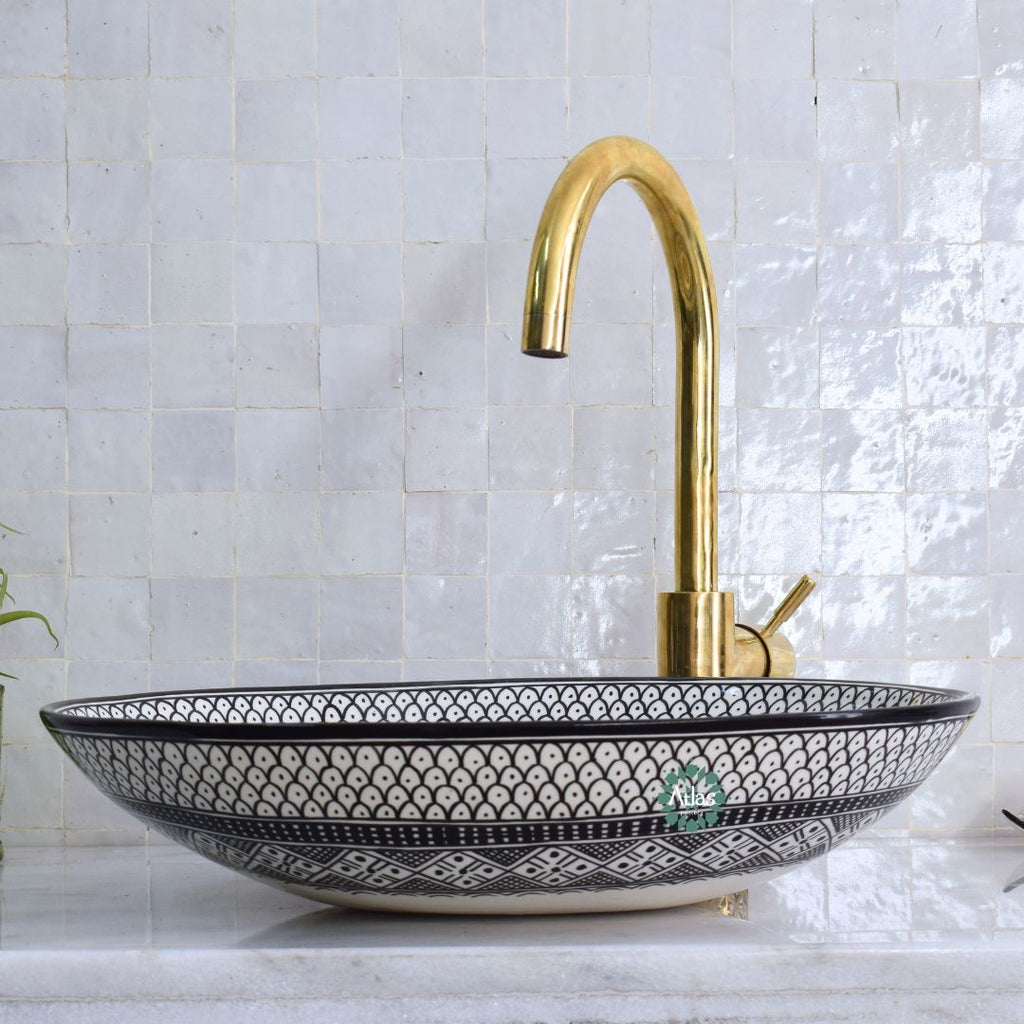 Moroccan Handmade oval Ceramic Sink