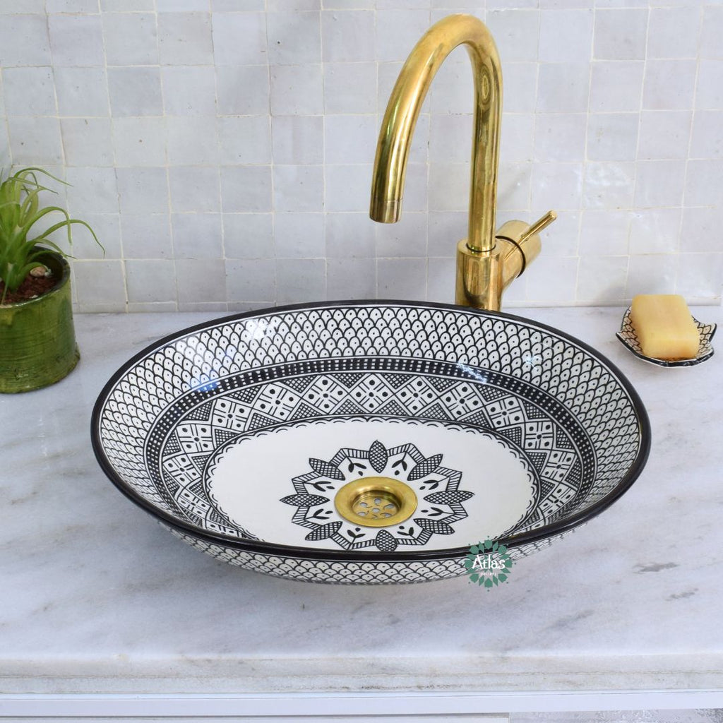 Moroccan Handmade oval Ceramic Sink