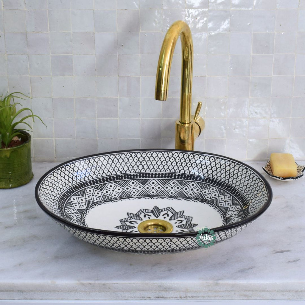 Moroccan Handmade oval Ceramic Sink