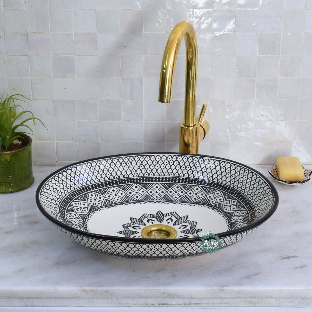 Moroccan Handmade oval Ceramic Sink