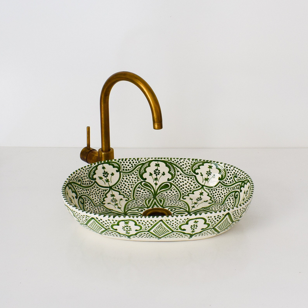 Oval Ceramic Sink, handmade moroccan sink for bathroom decor (Copy)