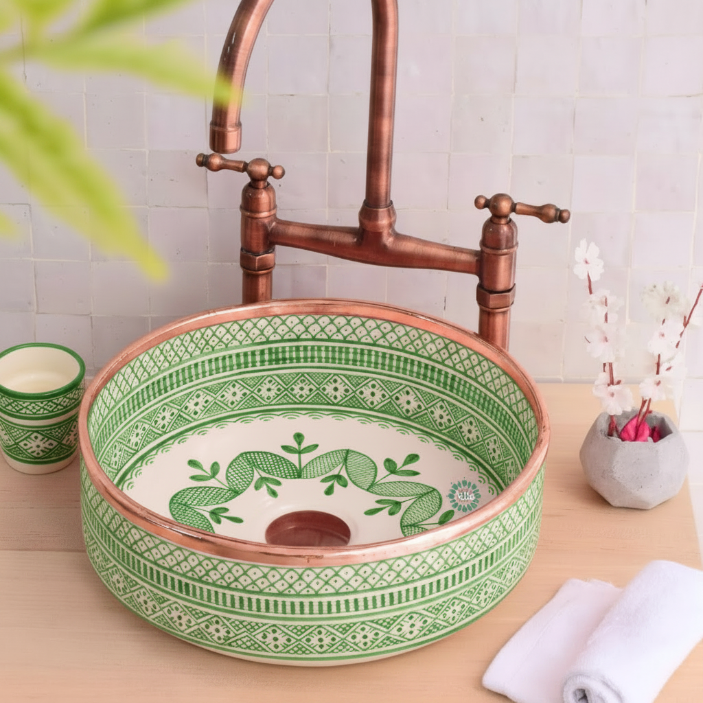 Moroccan Handmade Ceramic sink for Bathroom