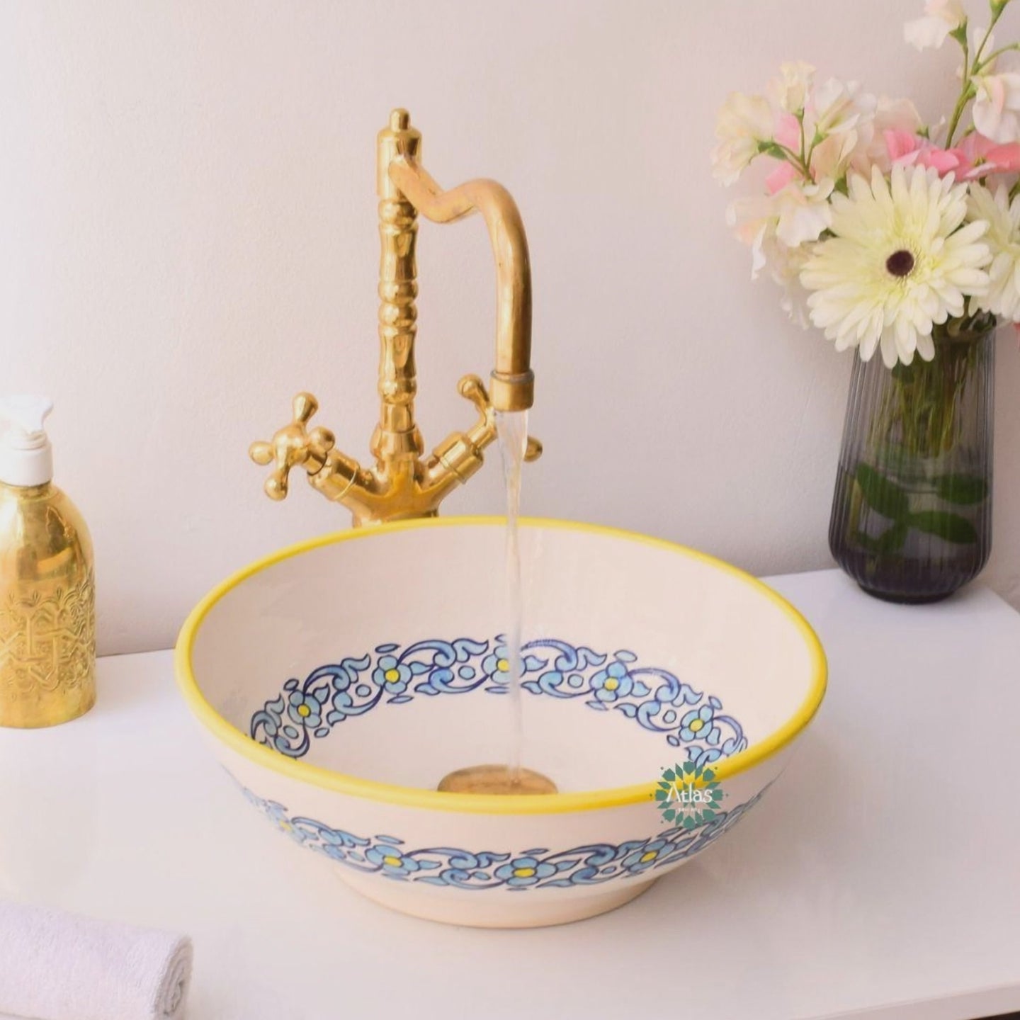 Moroccan Handmade Round Ceramic Sink