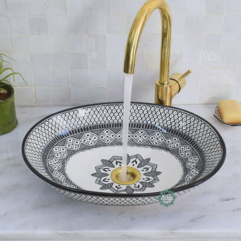 Moroccan Handmade oval Ceramic Sink
