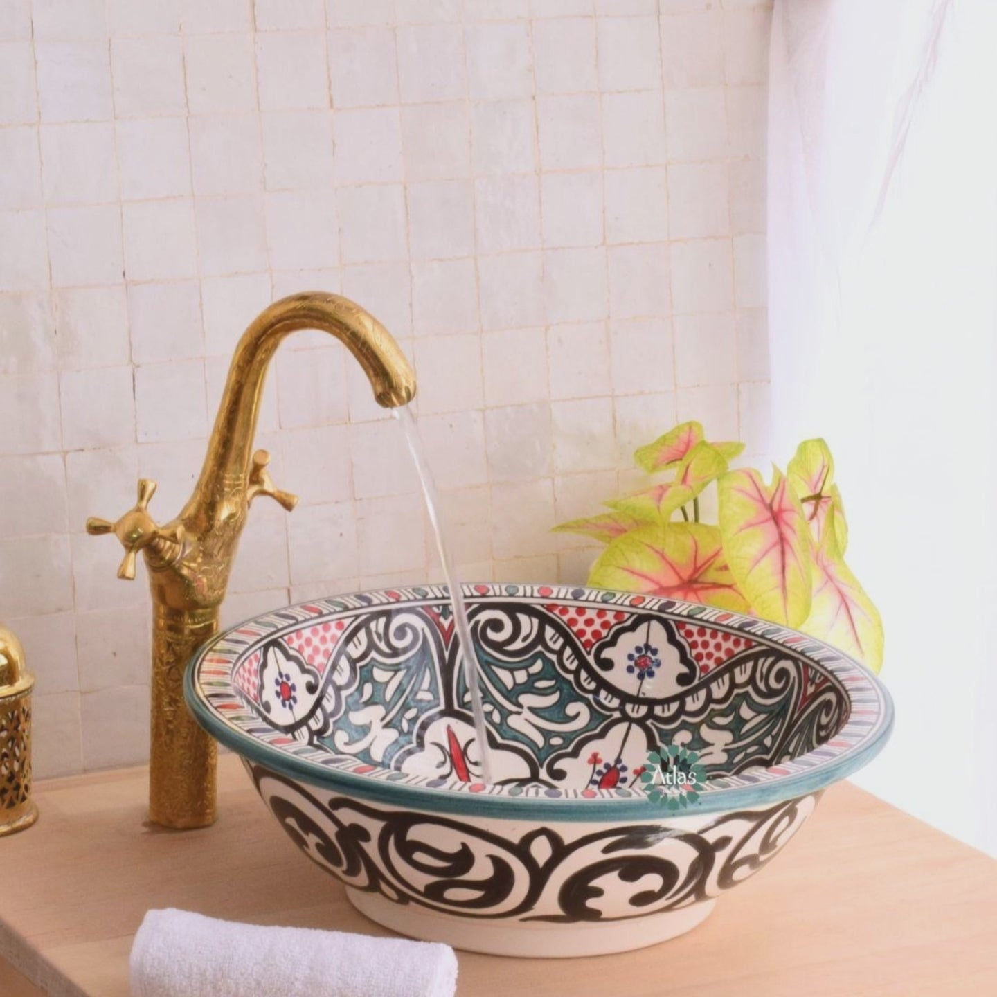Moroccan Handmade Round Ceramic Sink
